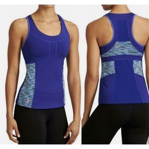 Athleta Blue and Purple Tank Top with built in bra women's size small spandex